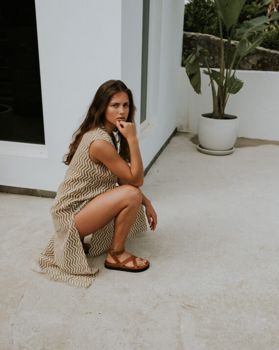 Strap Slippers Tan
