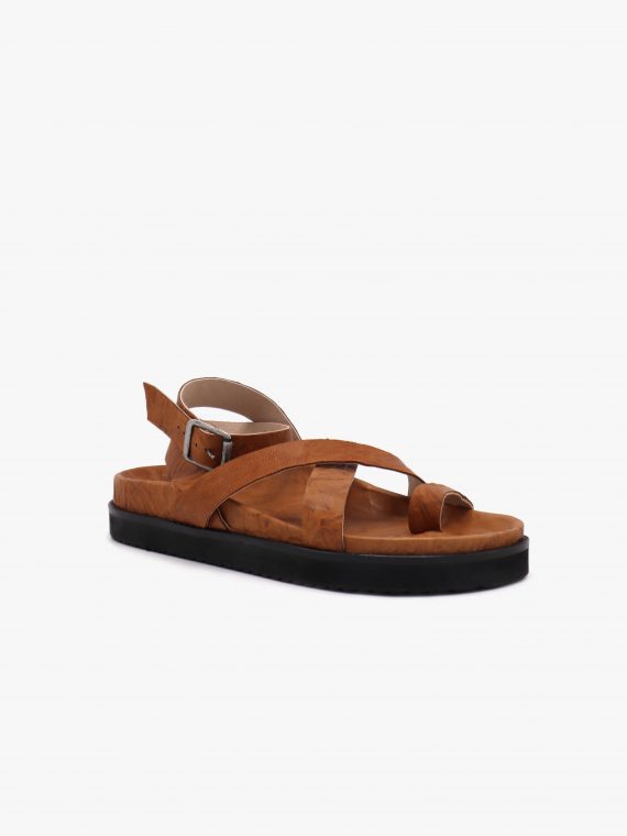 Strap Slippers Tan