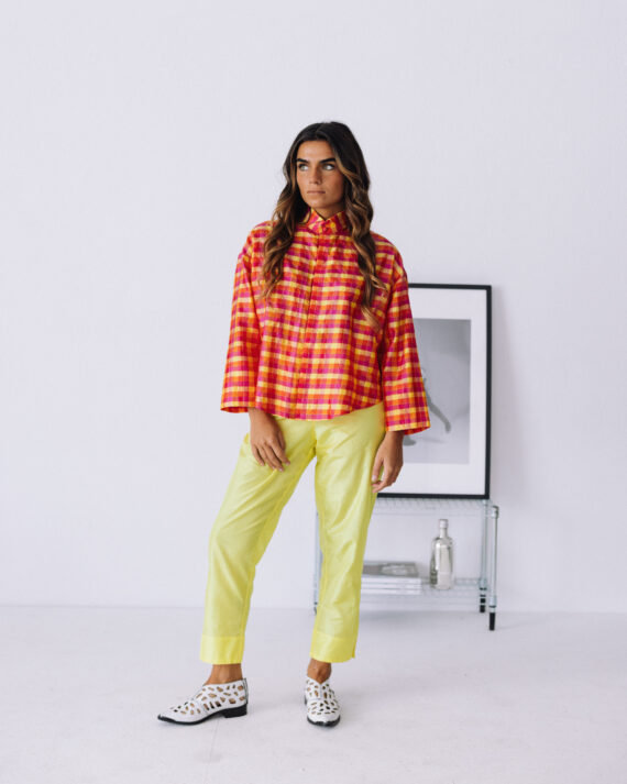 Red Chess Soft Collar Shirt
